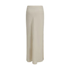 Beige Viscose Long Skirt