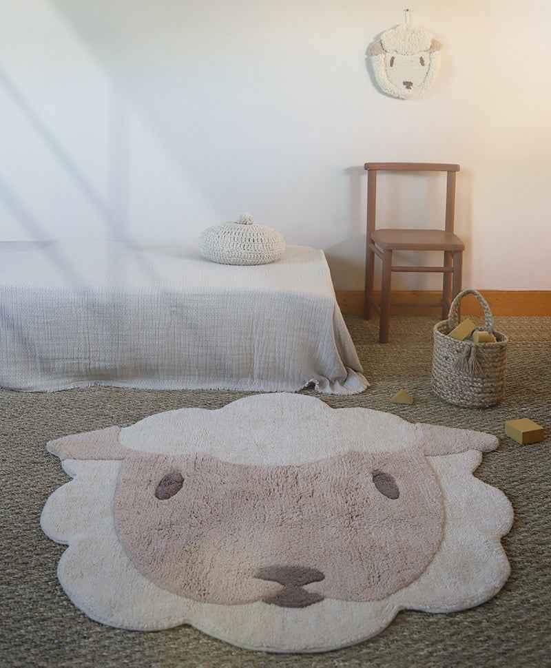 LOLHO Alfombra infantil Oveja Lavable en lavadora