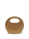 Sacai Rigid Calf Leather Top Handle Bag — Camel