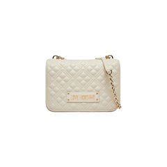 Women's Quilted Polyurethane Shoulder Bag Beige