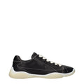 Women's Black Leather Sneakers