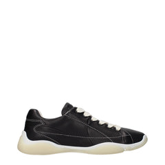 Women's Black Leather Sneakers