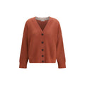Women's Orange Cashmere Cardigan Clothing