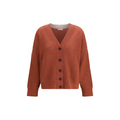 Women's Orange Cashmere Cardigan Clothing
