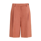 Orange Viscose Bermuda Shorts