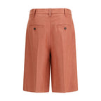 Orange Viscose Bermuda Shorts