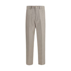 Beige Cotton Dress Pants