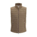 Brunello Cucinelli Quilted Nylon-Blend Vest — Beige