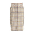 Multicolor Cotton Midi Skirt