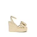 Women's Beige Raffia Wedge Sandals