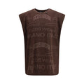 Men's Brown Cotton Sleeveles T-Shirt