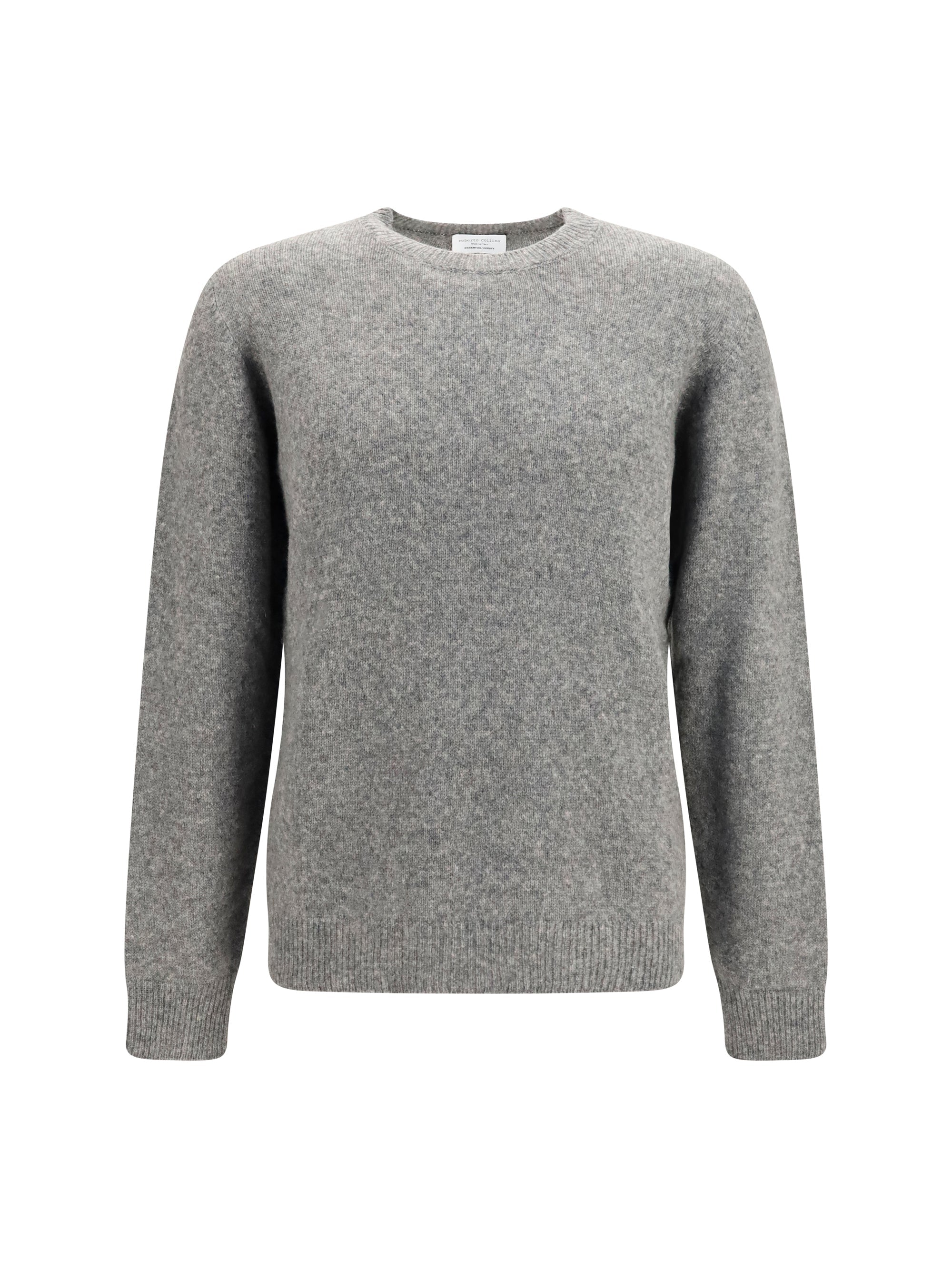 Roberto Collina Merino Wool and Camel Blend Sweater — Gray