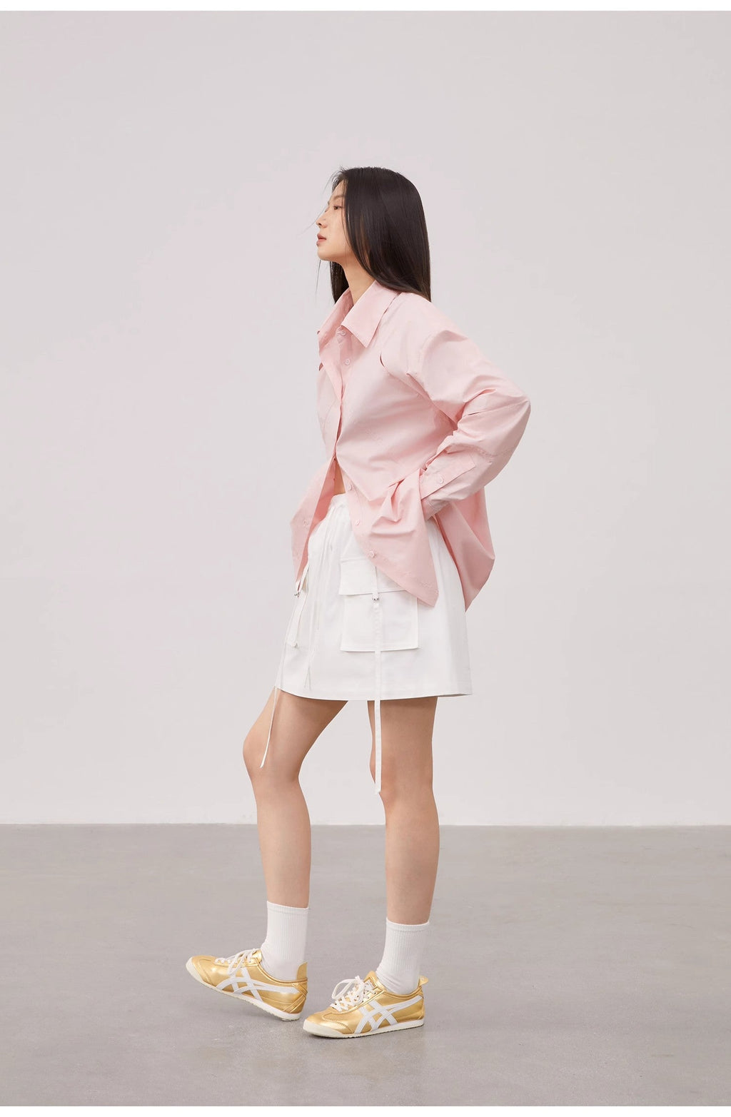 Spring and Summer Prank Tencel jacquard striped long-sleeved shirt jacket women's loose top