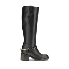 Women's Black Calf Leather Bos Taurus Lace-Up Boots