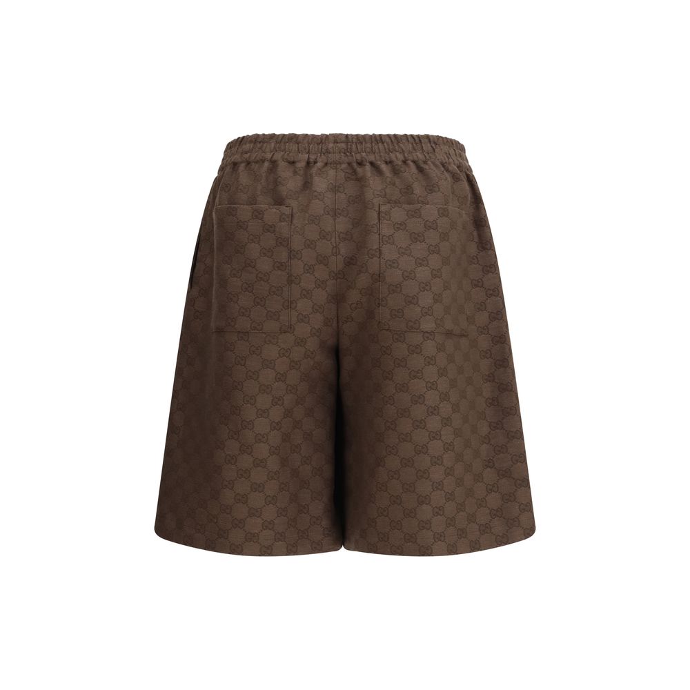 Brown Linen Bermuda Shorts