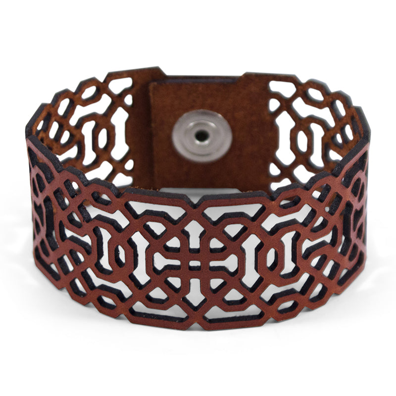 Laser Cut Leather Bracelet Islamic Art Inspiration
