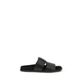 Men's Black Calf Leather Bos Taurus Sandals