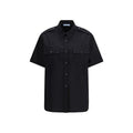 Women's Black Cotton Shortsleeve Shirt
