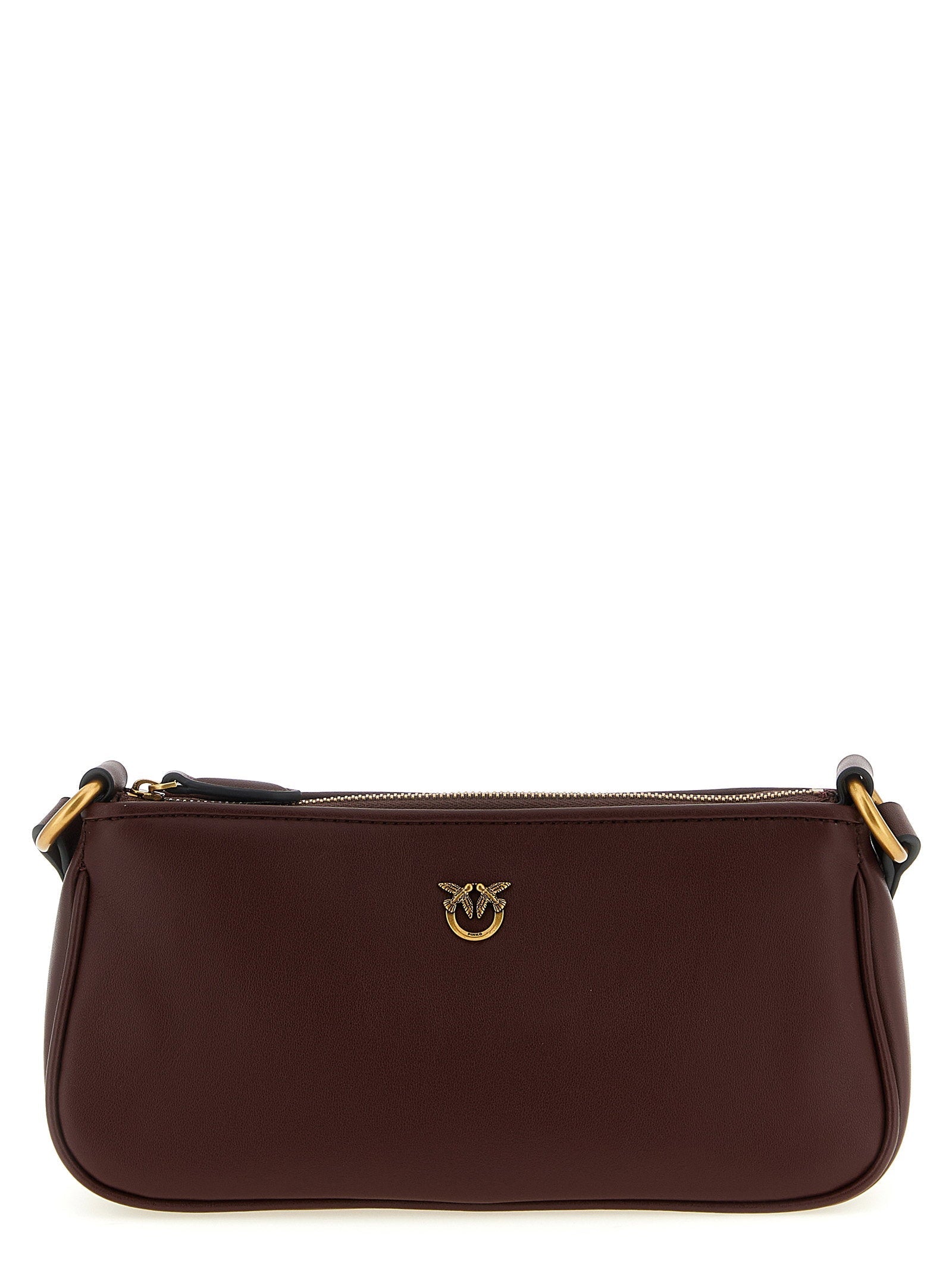 Pinko Half Moon Crossbody Bag — Burgundy