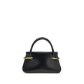 Women's Pinch Top Handle Bag Black Calf Leather Bos