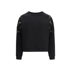 Women's Black Polyester Sweatshirt Clothing