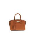 Women's Studio Top Handle Bag Brown Calf Leather Bos