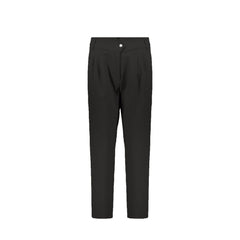 Women's Black Elastane Casual Pants