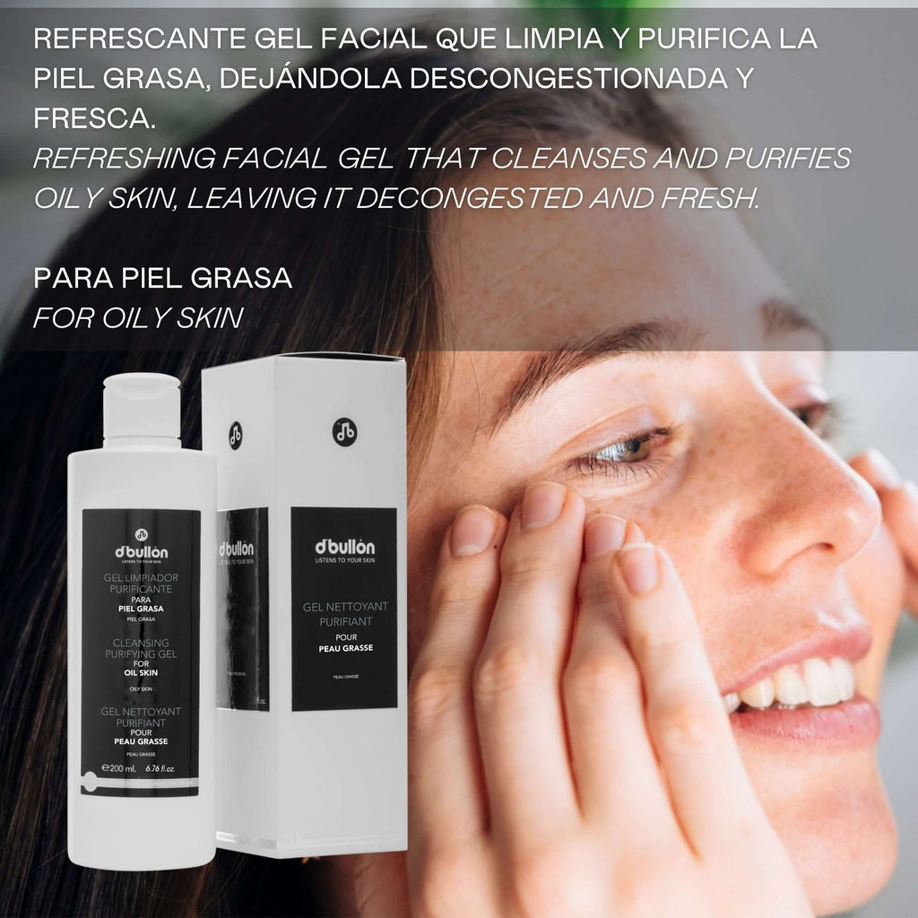 Gel Limpiador Facial Purificante – Control de Brillos y Poros para Piel Grasa - 200 ml