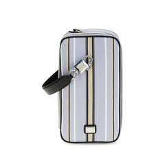 Men's Lock Clutch Blue Cotton Polyester Calf
