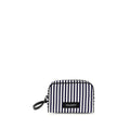 Men's Striped Cotton Poplin Clutch Navy Polyester Calf