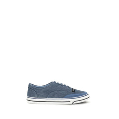 Men's Blue Linen Low Top Sneakers