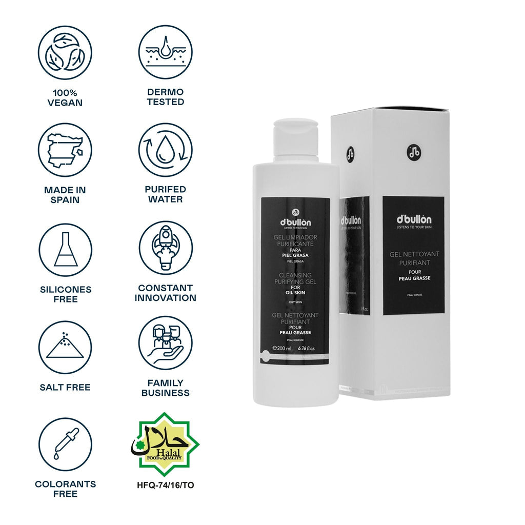 Gel Limpiador Facial Purificante – Control de Brillos y Poros para Piel Grasa - 200 ml