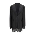 Women's Black Linen Blazer Clothing