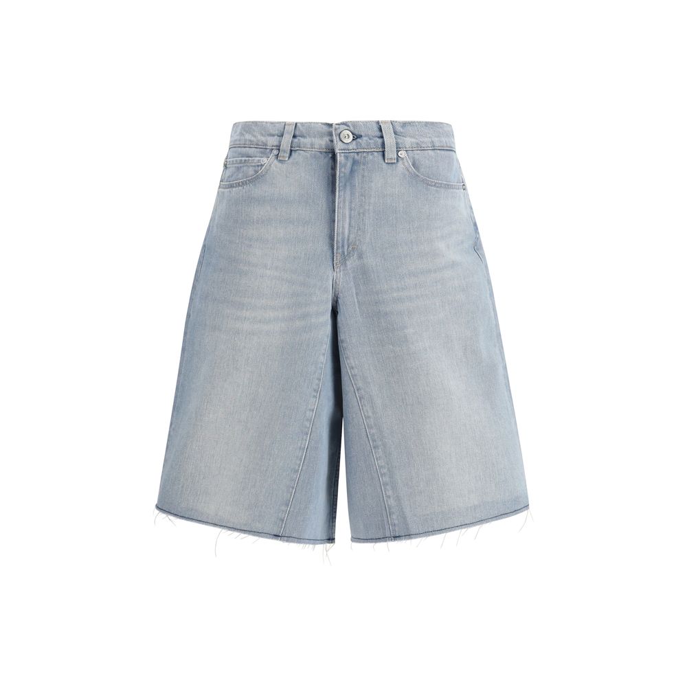 Our Legacy Raw-Hem Denim Bermuda Shorts — Blue
