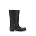 Women's Black Calf Leather Bos Taurus Ankle Boots