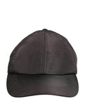 Men's Cotton And Lamb Leather Baseball Cap Black