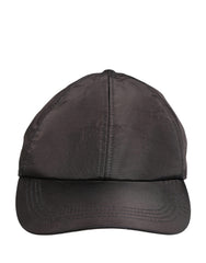 Men's Cotton And Lamb Leather Baseball Cap Black