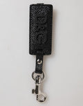 Black Dg Logo Leather Silver Metal Keyring Men Keychain Calf Accessory