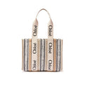 Women's Linen With Logo Ribbon Tote Beige