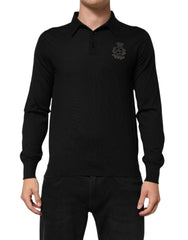 Men's Cashmere Logo Polo Black