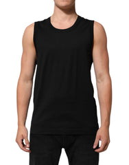 Black Cotton Sleeveless Men Tank Top T-Shirt