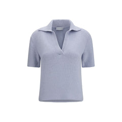 Women's Blue Cashmere Polo Shirt