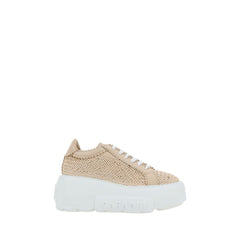 Women's Beige Other Fibres Platform Sneakers