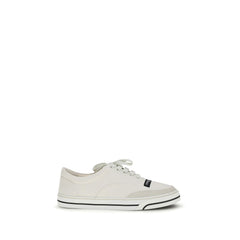 Men's White Linen Low Top Sneakers