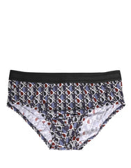 Multicolor Patterned Men Brando Brief Underwear Cotton Elastane Clothing