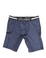 Dark Blue Polka Dots Men Bike Shorts Underwear Nylon Elastane