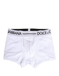 Men's White Logo Waistband Regular Boxer Underwear Cotton Elastane Clothing