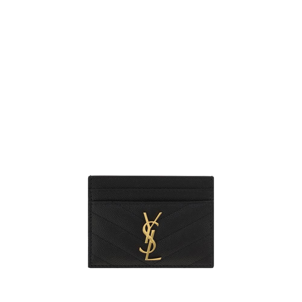 Saint Laurent Quilted Calf Leather Card Case — Black