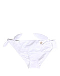 Women's White Nylon Dg Logo Plaque Bikini Bottom Swimwear Elastane Clothing