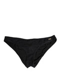 Women's Black Nylon Dg Logo Plaque Regular Brief Underwear Elastane Clothing